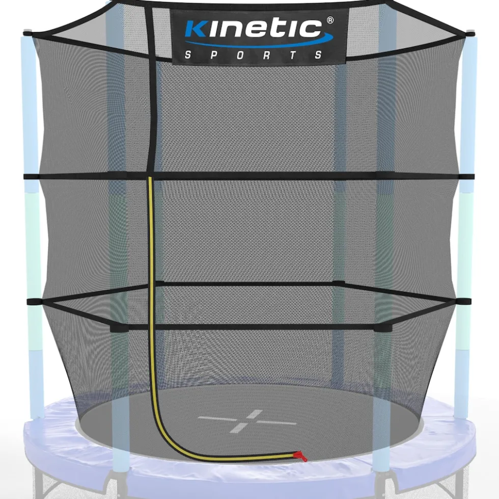KINETIC SPORTS Trampolin Sicherheitsnetz für JUMPER 140 cm Kindertrampoline – Ersatz Fangnetz Netz mit Reißverschluss, UV-beständig, Indoor
