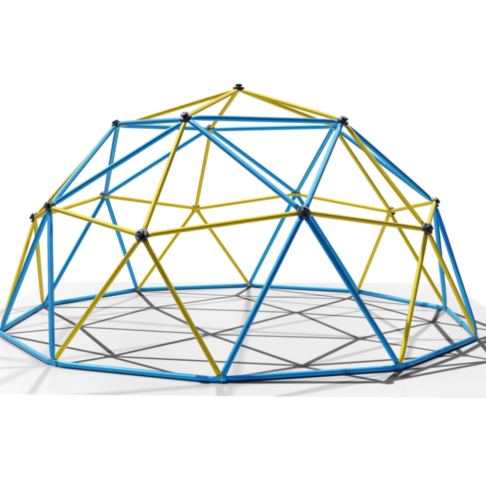 Klettergerüst 305x305x155cm DomeClimber Kinder Kletterkuppel Geodome 10FT - blau/gelb