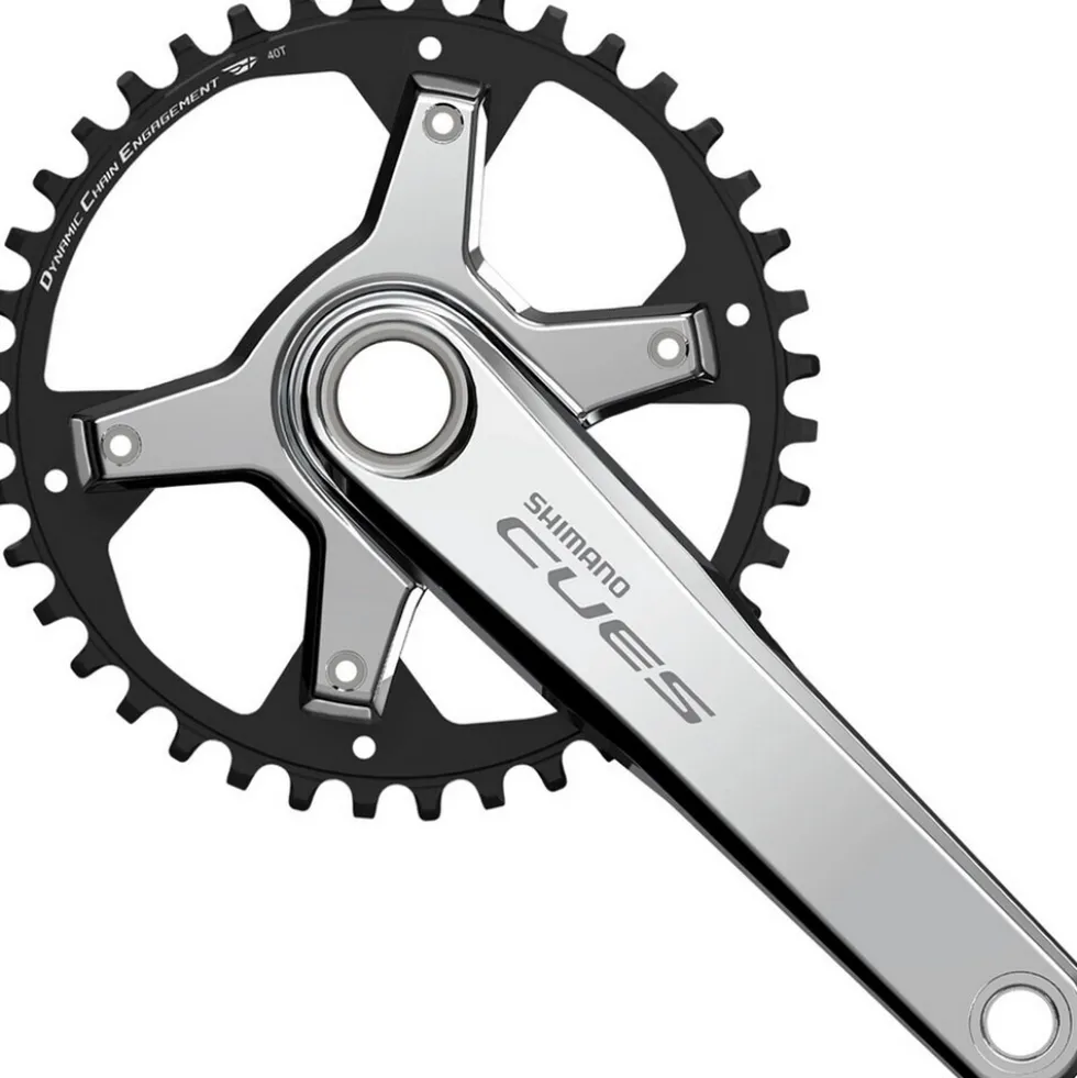 Kurbelgarnitur CUES FC-U6030-1 "Polished Silver Edition", 10/11-fach, 40T, 175 mm
