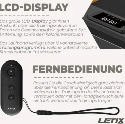 LETIX Elektrisches Laufband DeskWalk für zu Hause oder Büro, LCD-Display Motorisiertes Fitnessgerät, Schreibtisch Heimtrainer - Holz Optik - versch. Ausführungen
