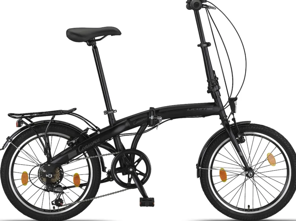 Licorne Bike Conseres Premium Falt Bike in 20 Zoll - Fahrrad für Herren, Jungen, Mädchen und Damen - Shimano 6 Gang-Schaltung - Hollandfahrrad Zoll:20;Farbe:Schwarz