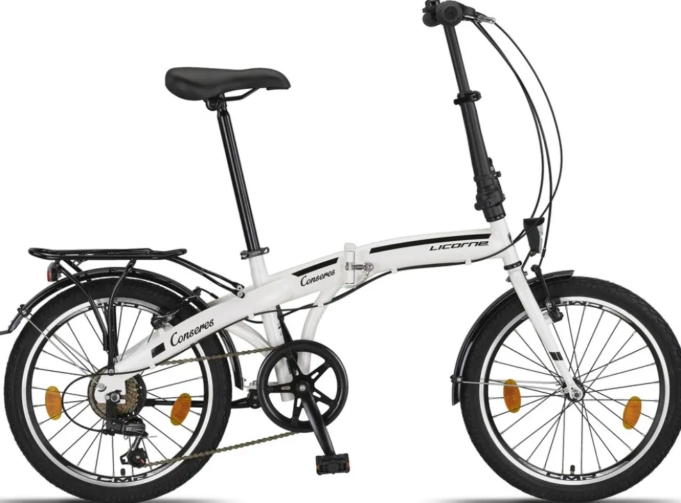 Licorne Bike Conseres Premium Falt Bike in 20 Zoll - Fahrrad für Herren, Jungen, Mädchen und Damen - Shimano 6 Gang-Schaltung - Hollandfahrrad Zoll:20;Farbe:Weiß/Schwarz