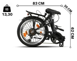 Licorne Bike Fold Premium Klapprad Stil:V-Bremse;Farbe:Schwarz/Anthrazit