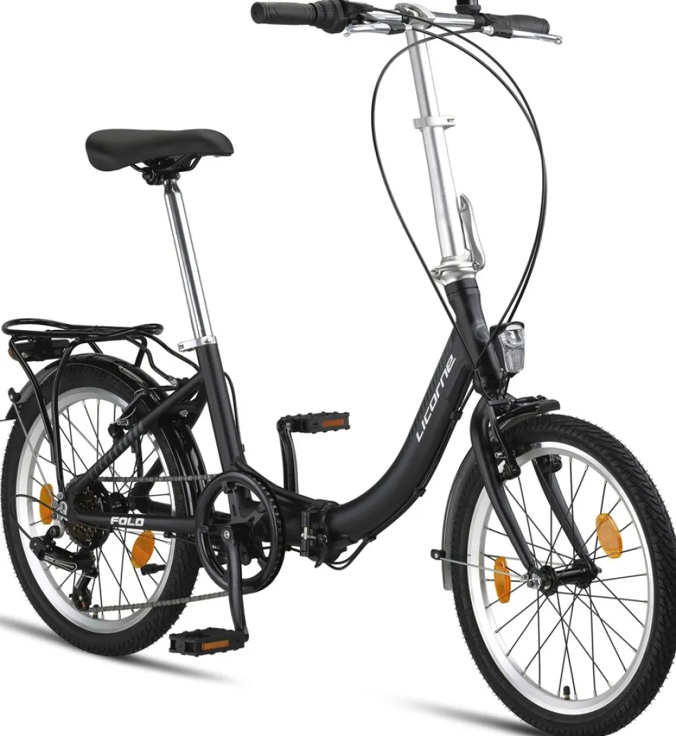 Licorne Bike Fold Premium Klapprad Stil:V-Bremse;Farbe:Schwarz/Anthrazit