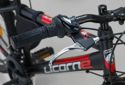 Licorne Bike Guide Premium Mountainbike in 20, 24 und 26 Zoll - Fahrrad für Mädchen, Jungen, Herren und Damen - Shimano 21 Gang-Schaltung, Kinderfahrrad, Kinder Farbe:Schwarz/Rot/Grau;Zoll:24