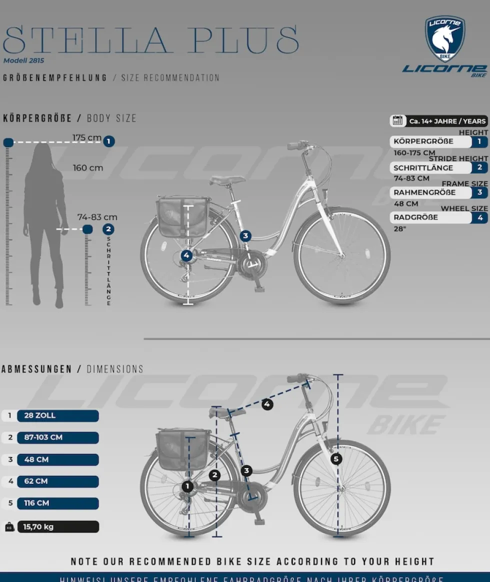 Licorne Bike Stella Plus Premium City Bike in Zoll Aluminium Fahrrad für Mädchen, Jungen, Herren und Damen - 21 Gang-Schaltung - Hollandfahrrad Größe:28 Zoll;Farbe:Gold