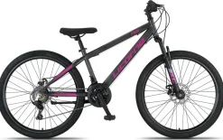 Licorne Bike Thunder Premium Mountainbike in 20, 24, 26, 27.5 und 29 Zoll Fahrrad für Mädchen Jungen Herren und Damen Discbremse Farbe:Anthrazit/Rosa;Größe:26 Zoll