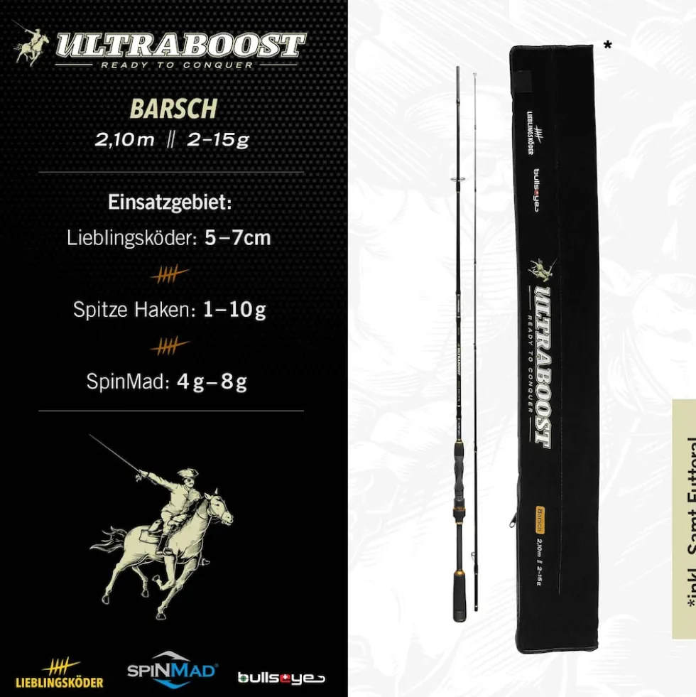 Lieblingsköder Ultraboost Barsch 2,10m 2-15g Spinnrute By Bullseye