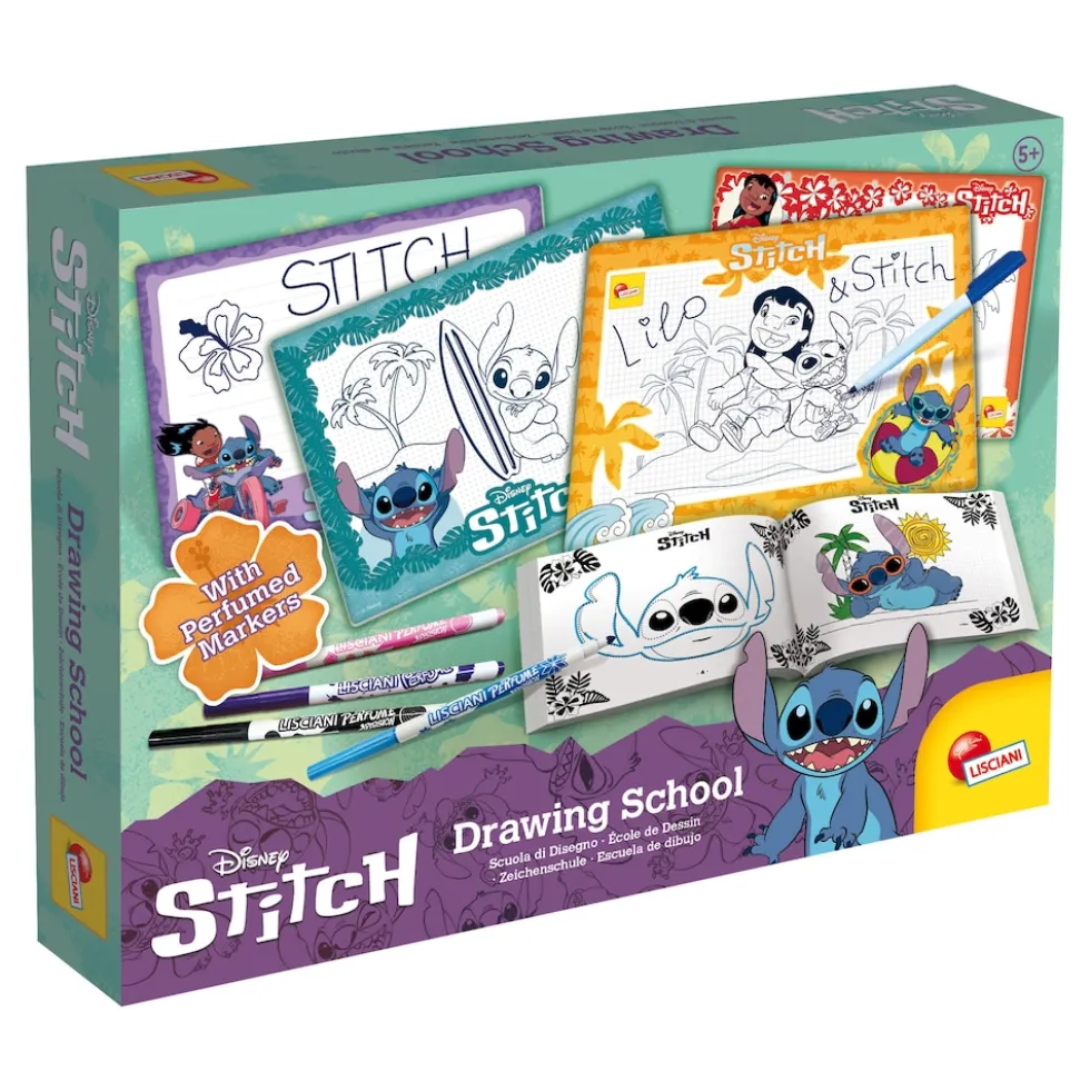 Lisciani 107575 - Disney Stitch - Zeichenschule mit parfümierten Stiften ausmalen zeichnen Kinder