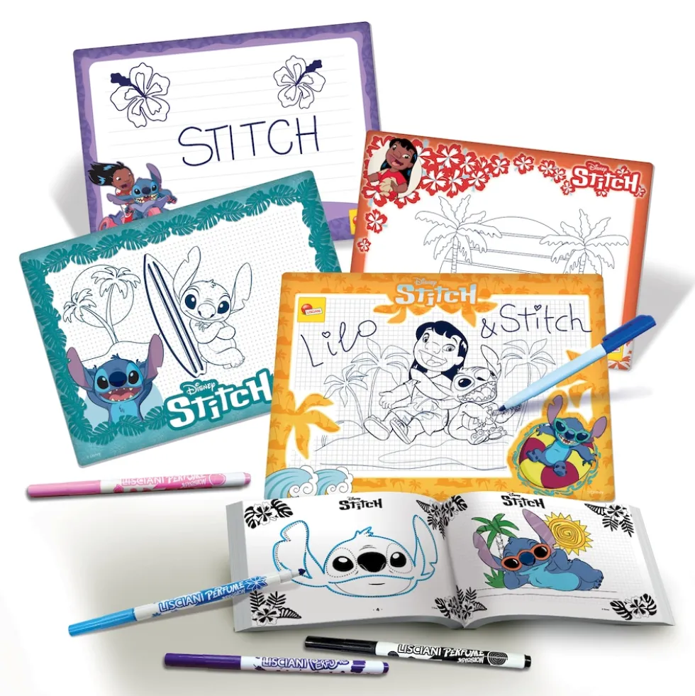 Lisciani 107575 - Disney Stitch - Zeichenschule mit parfümierten Stiften ausmalen zeichnen Kinder
