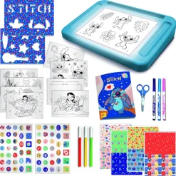 Lisciani 107582 - Disney Stitch - Zeichenschule mit Licht-Tisch zeichnen ausmalen Kreativset