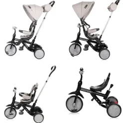Lorelli Dreirad 4 in 1 Lucky Crew Tasche Fußstütze verstellbarer Sitz Klingel orange