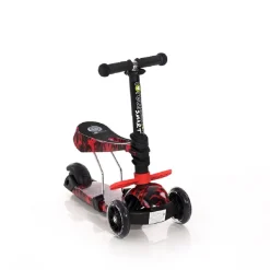 Lorelli Kinderroller Laufrad 2 in 1 Smart PU Räder leuchten klappbar verstellbar rot-schwarz