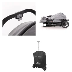 Lorelli Kinderwagen Fiorano faltbar, Ablagekorb, Frontbügel abnehmbar, Bremse schwarz