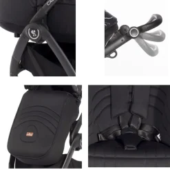 Lorelli Kinderwagen 2 in 1 California Babywanne Sportsitz Alurahmen Wickeltasche grau