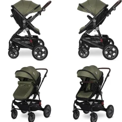 Lorelli Kinderwagen Lora faltbar Gummiräder Tragetasche Sportsitz Fußabdeckung grün