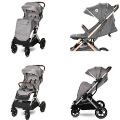 Lorelli Kinderwagen Storm Buggy, Fußabdeckung, PU-Räder, Sonnendach, verstellbar grau/schwarz