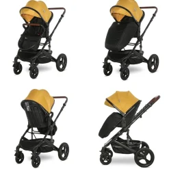 Lorelli Kombikinderwagen Boston 2 in 1 Sportsitz Babywanne Mückennetz bis 22 kg gelb