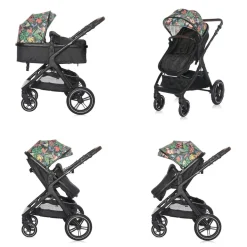 Lorelli Kombikinderwagen 2 in 1 Viola bis 22 kg, Sportsitz umbaubar Wickeltasche bunt