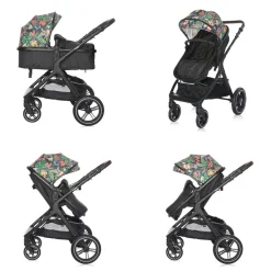 Lorelli Kombikinderwagen 2 in 1 Viola bis 22 kg, Sportsitz umbaubar Wickeltasche bunt