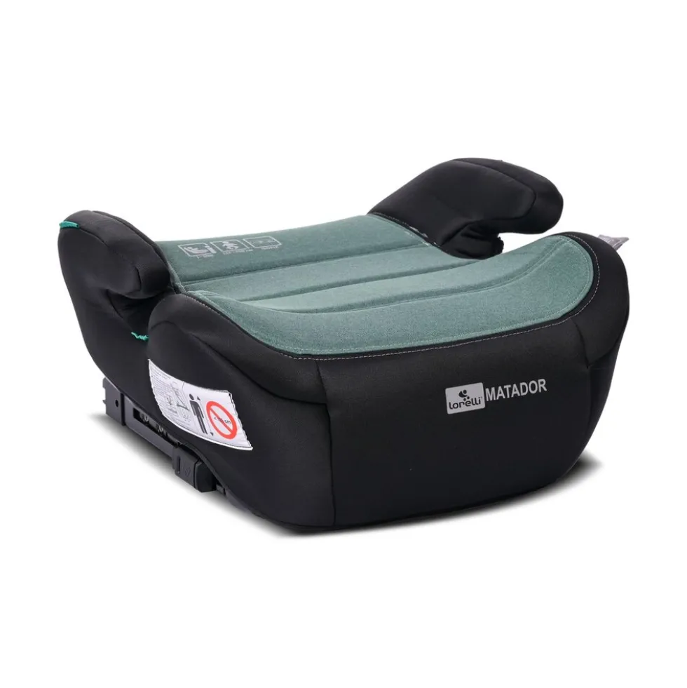 Lorelli Sitzerhöhung i-Size Matador (125-150cm) Kindersitz, Isofix, Armlehne grün