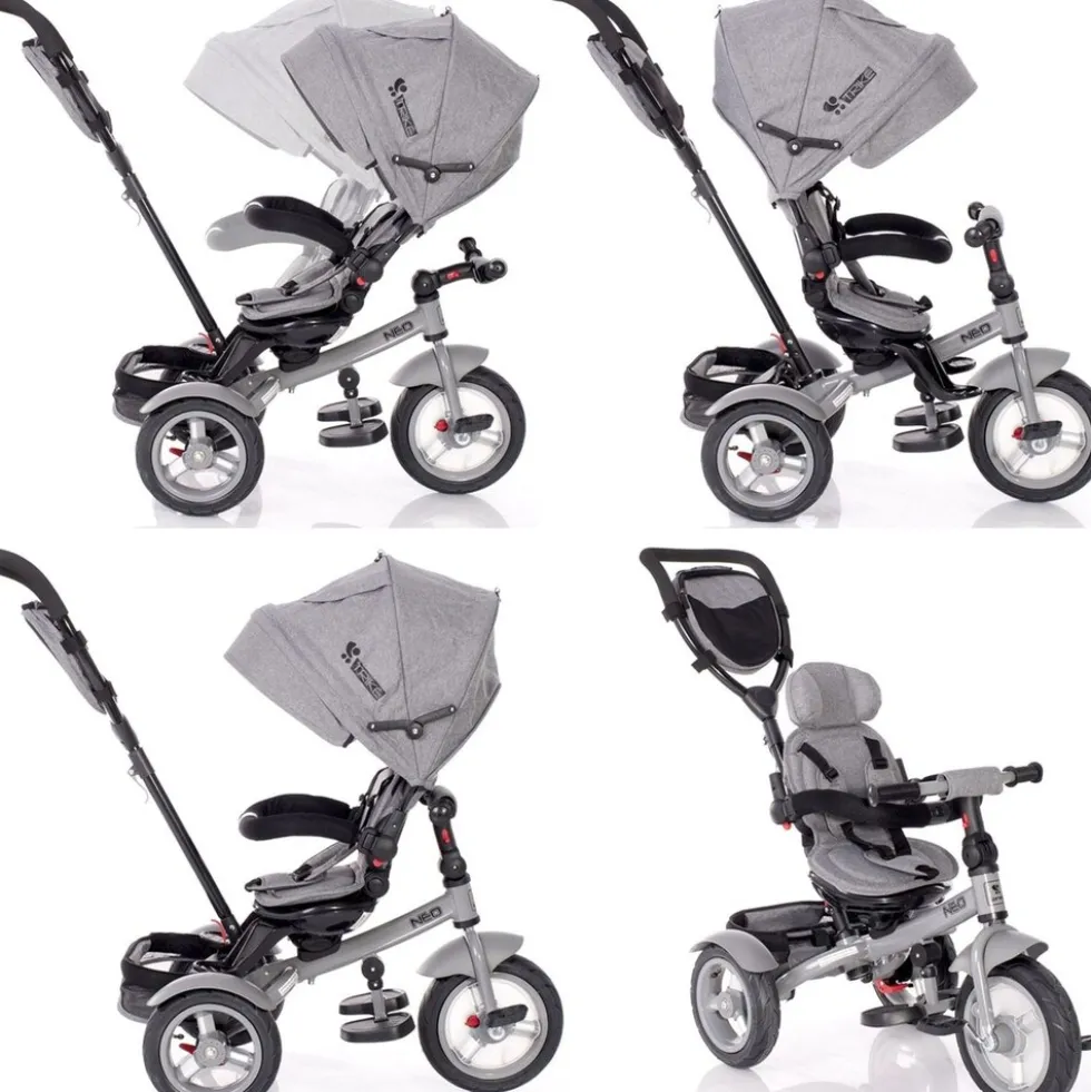 Lorelli Tricycle Neo 4 in 1 Luftreifen, Schiebestange, Sitz drehbar, verstellbar gelb