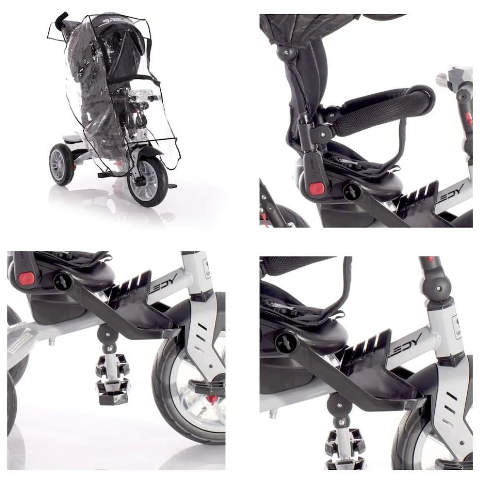 Lorelli Tricycle Speedy, Luftreifen, drehbarer Sitz, Musik, Licht, Schubstange grün