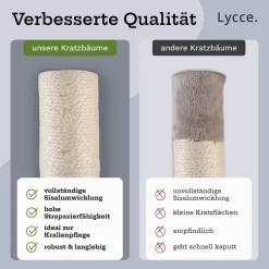 Lycce Kratzbaum ROYAL Katzenbaum mit Höhle und Hängematte, 145 cm