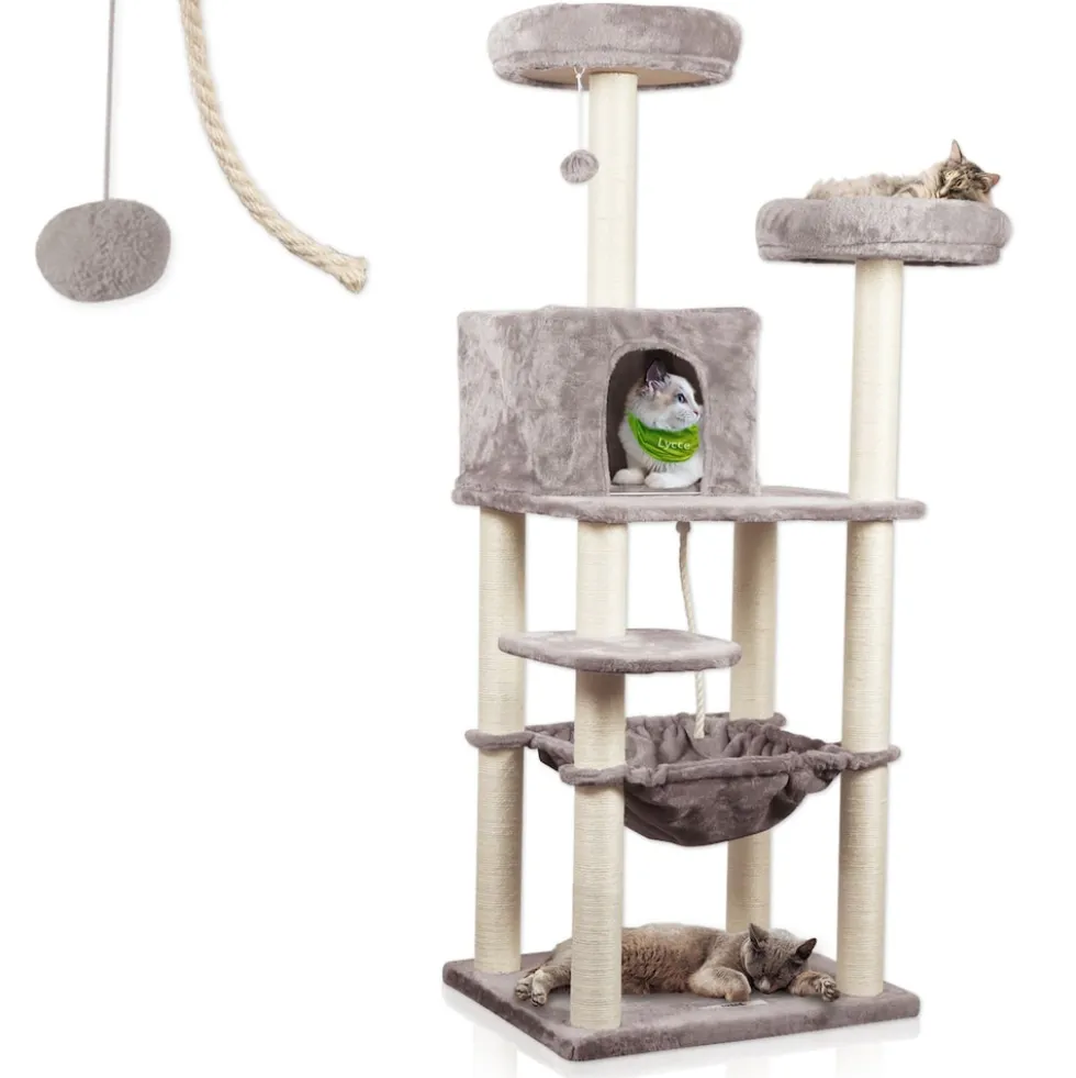 Lycce Kratzbaum ROYAL Katzenbaum mit Höhle und Hängematte, 145 cm