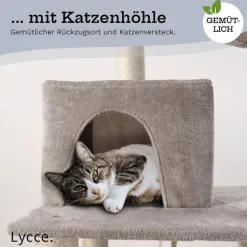 Lycce Kratzbaum ROYAL Katzenbaum mit Höhle und Hängematte, 145 cm