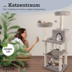 Lycce Kratzbaum ROYAL Katzenbaum mit Höhle und Hängematte, 145 cm