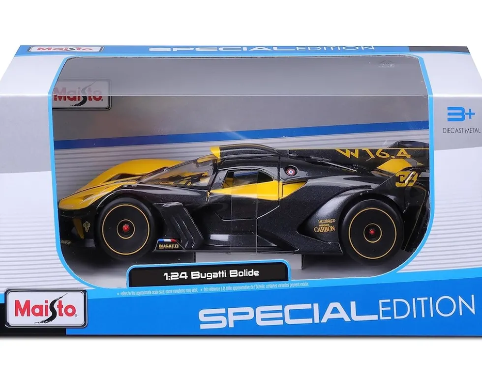 Maisto 32911 - Modellauto - Bugatti Bolide (gelb, Maßstab 1:24) Modell Auto Spielzeugauto