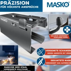 MASKO® Anhängerschloss für Angekoppelte & Abgekoppelte Anhänger | Anhänger Schloss Diebstahlschutz Wohnwagen Kastenschloss inkl. Diskusschloss & Schlüssel & Schutzkappe