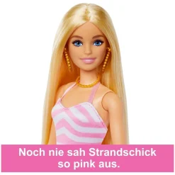 Mattel HPL73 - Barbie - Puppe mit Badeanzug und Strand-Accessoires