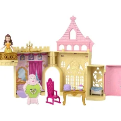 Mattel HPL52 - Disney Princess - Steck- und Stapelschlösser: Belle's Schloss, Spielset mit 8 Teilen