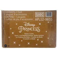 Mattel HPL52 - Disney Princess - Steck- und Stapelschlösser: Belle's Schloss, Spielset mit 8 Teilen