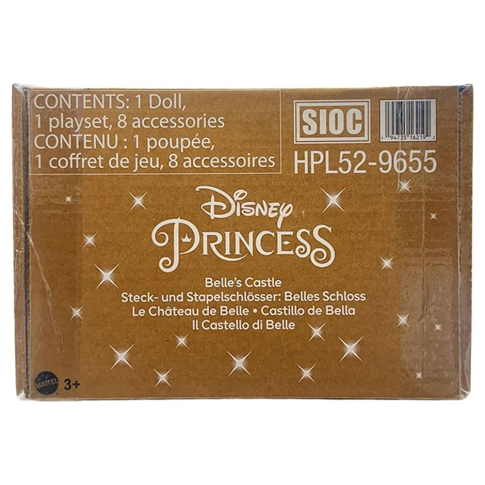 Mattel HPL52 - Disney Princess - Steck- und Stapelschlösser: Belle's Schloss, Spielset mit 8 Teilen