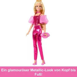 Mattel JFP40 - Barbie - Deluxe Style - Puppe im pinkfarbendem Metallic-Outfit