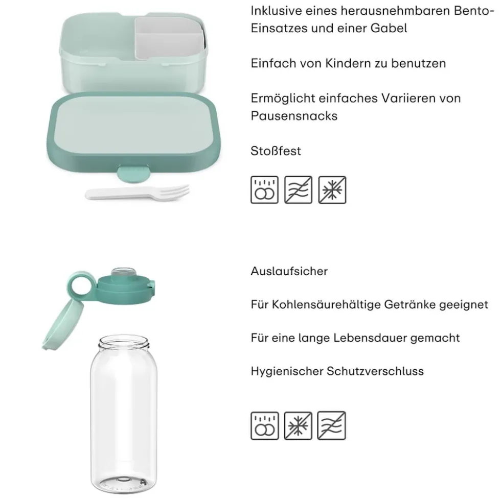 Mepal Lunchset (Flasche mit Klappdeckel) Campus 600 ml + 750 ml 2er Set