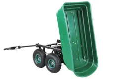 Miweba Bollerwagen Dumper, verriegelbare Kippfunktion, robuste PP-Wanne, Anhängerkupplung, bis 300kg (Grün)