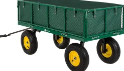 Miweba Bollerwagen MB-700, Transportwagen mit 700 kg Traglast, klappbar, Doppelachse, Stahlrahmen (Grün)