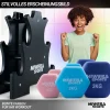 Miweba Sports Gymnastikhantel-Set NKH120, 1-3 kg, Neopren/Vinyl, Eisenkern, rutschfest, Hantelablage (Rosa, Türkis, Königsblau, Neopren)
