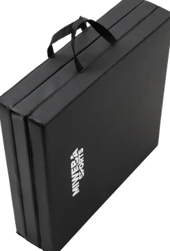 Miweba Sports Gymnastikmatte GM100, faltbar, rutschfest, Turnmatte für zuhause, Tragegriffe, PVC (Schwarz)