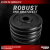 Miweba Sports Hantelscheiben HSG25, 4x 2,5 kg Hantel-Gewichte, passend für Ø 30mm, Set, Gusseisen
