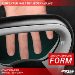 Miweba Sports Kettlebell KB200, Kunststoff-Kugelhantel, 4-12 kg, Anti-Rutsch-Griff, Hartgummifüße (4,0 kg)