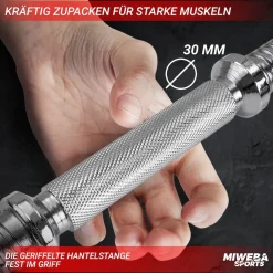Miweba Sports Kurzhantel MKH110, 10 kg, Gewichte aus Gusseisen, Stahl-Hantelstange, Sternverschluss (Hantelpaar)