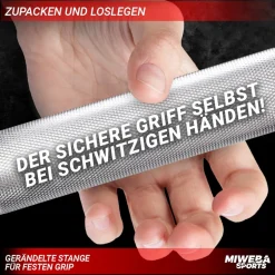 Miweba Sports Kurzhantelstange KH100, Sternverschluss, 35cm, Ø30mm, bis 40 kg, Stahl, 2er-Set (2 Stück)