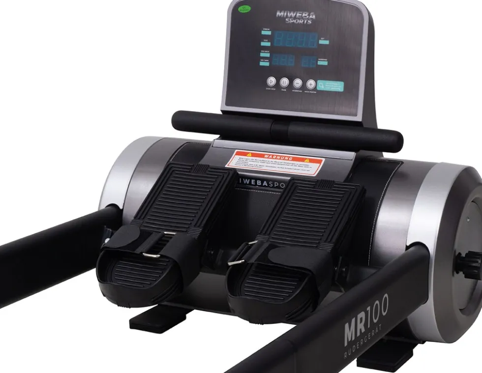 Miweba Sports Rudergerät MR100, Rudermaschine kompakt, Schaumstoff-Sitz, Display, Magnetbremse (Grau)