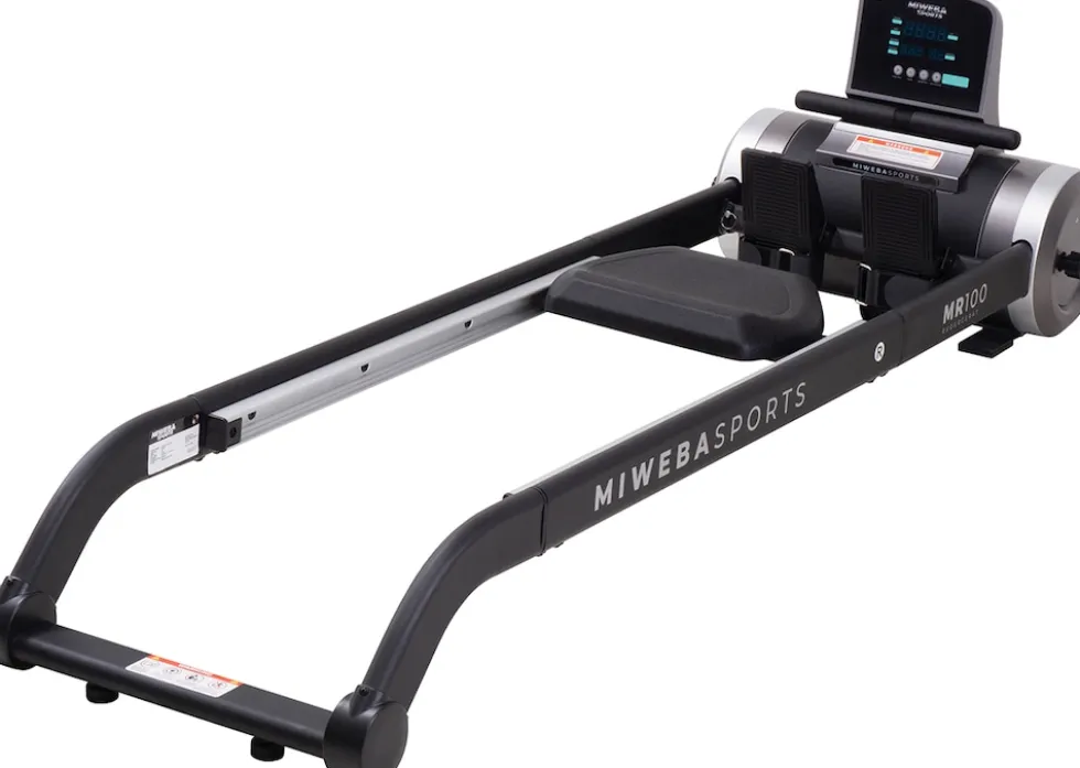 Miweba Sports Rudergerät MR100, Rudermaschine kompakt, Schaumstoff-Sitz, Display, Magnetbremse (Grau)