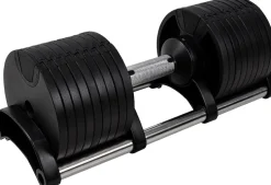Miweba Sports verstellbare Kurzhantel VH200, Stahl, 2-28 kg, Hantelstange mit Profil, Halte-Gestell (28 kg)
